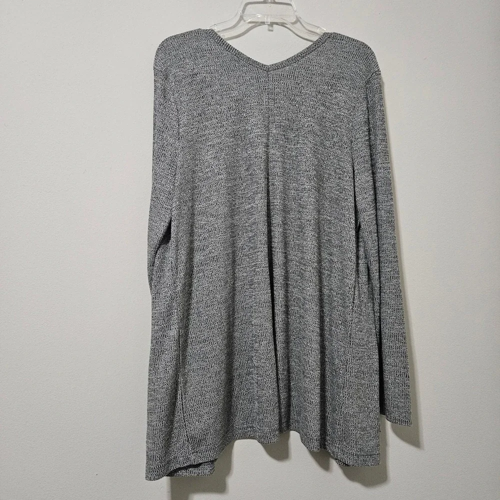 Aeropostale Womens XL Grey Marl Open Front Ribbed Knit Cardigan Sweater NWT 5059